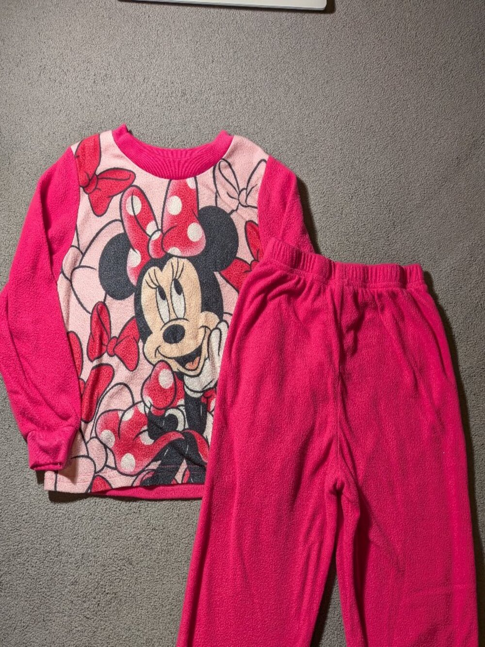 Disney Junior Minnie Mouse Fleece Hoodie Set Girls 4T Pink 2pc